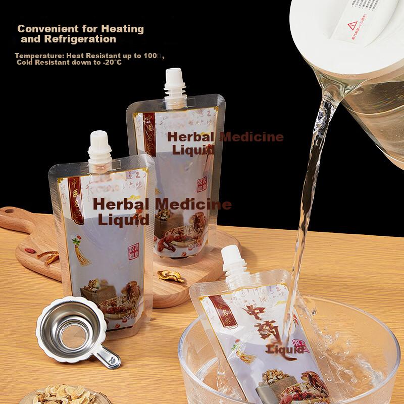 Traditional Chinese Medicine Sachet 250ml*50pcs Herbal Liquid Sealed Packaging Bags Heat-Resistant Medicine Bags