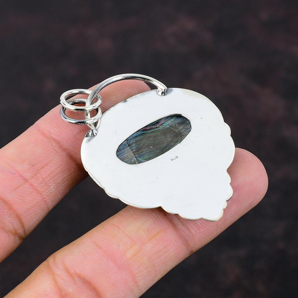 Радужный кулон из кальцинированного кремния, одно качество, ювелирные изделия из драгоценных камней, подвеска из стерлингового серебра 925 пробы, цветок ручной работы, подарок для жены, новый кулон