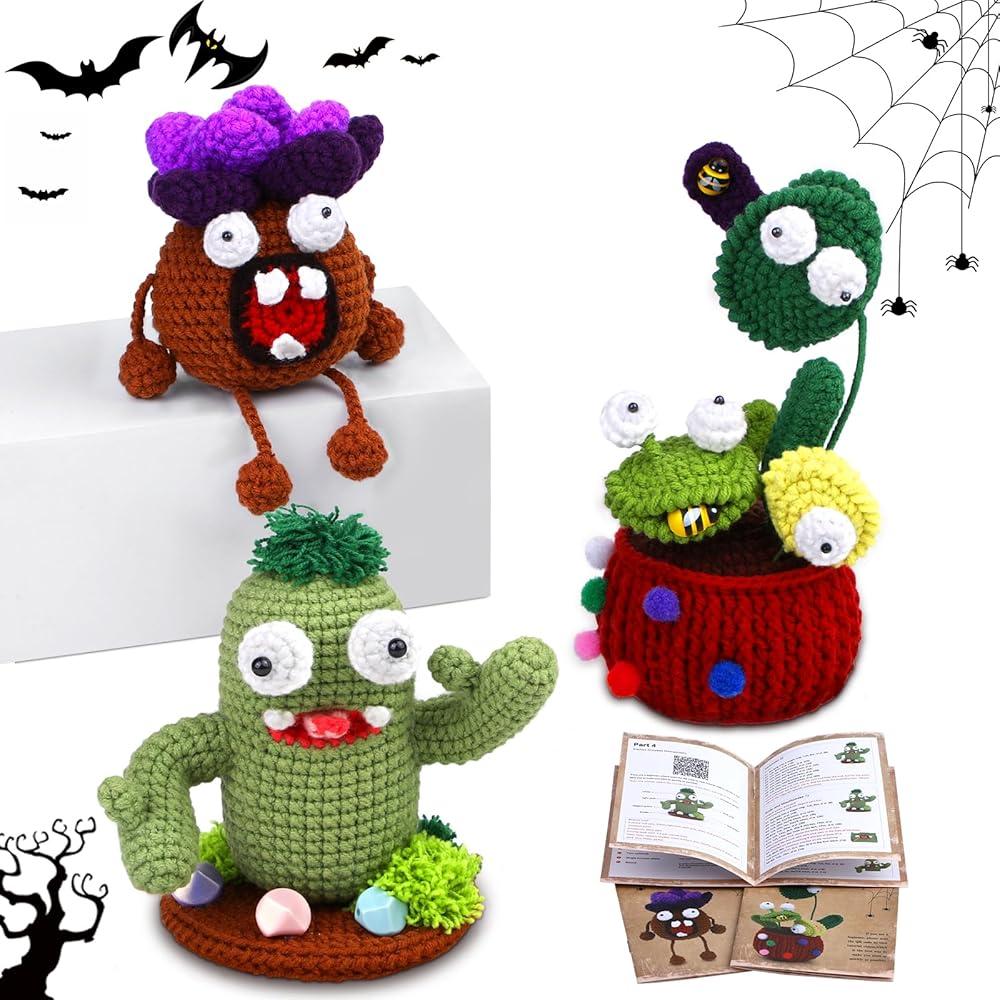 Fenrry Halloween Complete Crochet Starter Kit с пошаговыми видеоуроками Knitting Kit DIY Craft Supplies