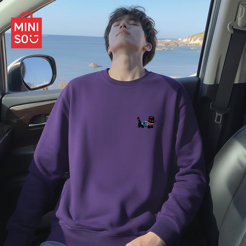 MINISO Мужская свободная толстовка с круглым вырезом Весна 2026