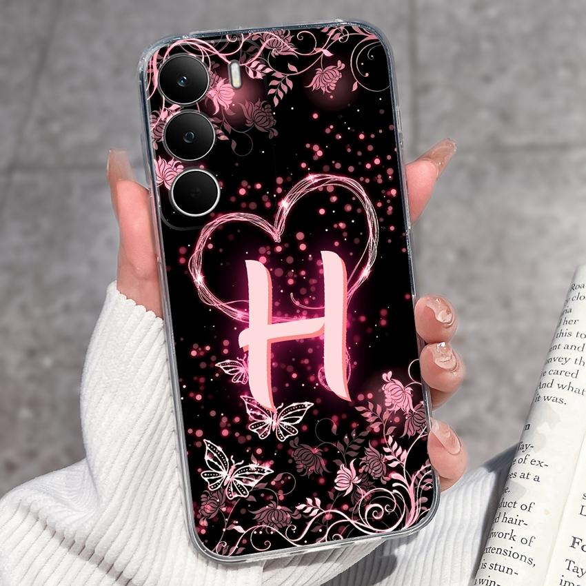 Чехол для телефона Realme C71 C67 C65 C63 C61 C55 C53 C35 C85 Pro C75 C75x Красивое Сердце с Буквами Мягкий Корпус Прозрачный ТПУ Силикон Противоударный Чехол