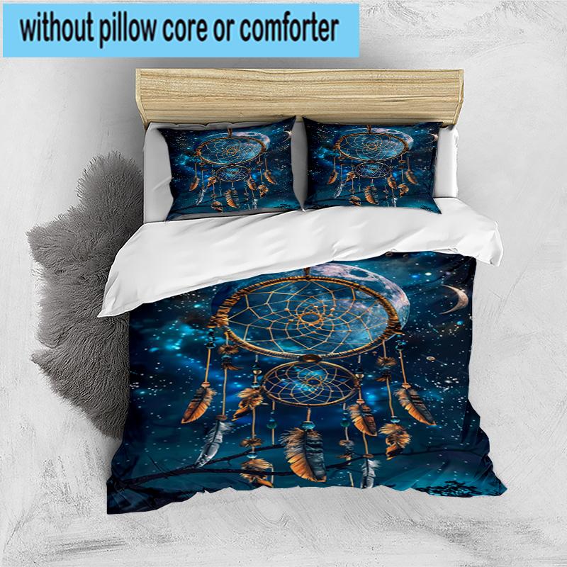 Dreamcatcher Fantasy Flowers 3pcs Bedding,Including 1pc Duvet Cover And 2pcs Pillowcases Perfect for Christmas,Ideal for Bedroom, Dormitory