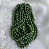 Натуральное нефритовое ожерелье из жадеита Хэтянь с круглыми бусинами цвета капустного зеленого - 10 мм