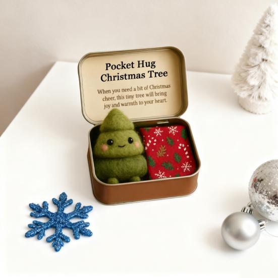 Christmas Pocket Hug Ornament with Gift Card Keepsake Token for Long Distance Friends Stocking Stuffer And Holiday Decor