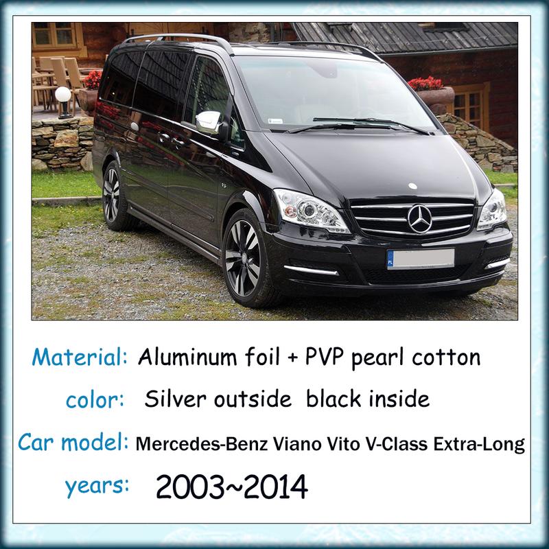 For Mercedes-Benz Viano Vito Extra-Long 2003~2014 2004 Car Skylight Sunshade Windshield Sun Shade Protector Parasol Accessories