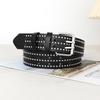 Punk Womens Rock Leather Belt With Rivet Eyelet Design For Styles Streetwear