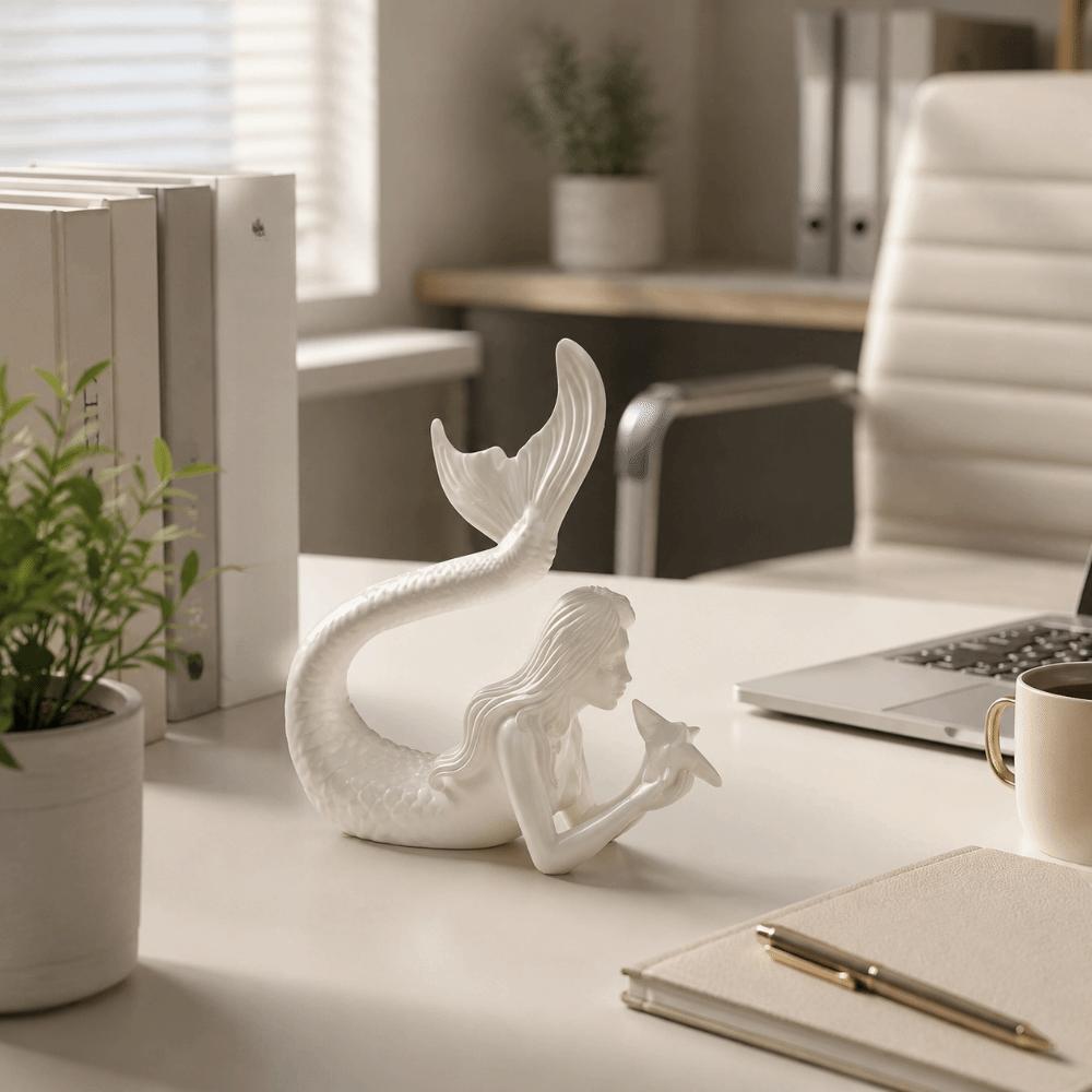 3D Printed Mermaid Statue Nordic Style Desktop Ornaments Mermaid Figurine Fish Sculpture Gift