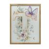 Плакат Буква "T" В Цветах И Бабочках Плакат Буква "T" В Цветах И Бабочках, 70X100 См, Деревянная Рама Светлый Дуб, Матовая Бумага 230 Г/м²