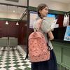 Рюкзак в корейском стиле из вельвета с принтом бантиков, регулируемым ремешком, для учеников, школьный, большой вместимости, с двумя лямками, для средней школы