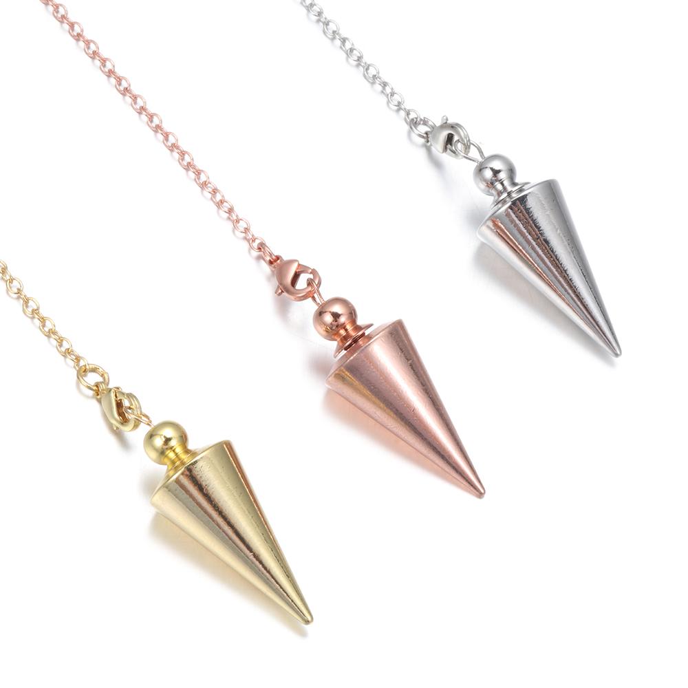 Rose Gold Gold Silver Antique Copper Dowsing Amulet Cone Pendule Reiki Metal Reiki Pendulum Pendant