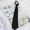 Униформа JK Girls Black Simple On Tie Галстук безопасности Униформа Костюм Галстуки Ленивые Галстуки Похороны Stewa O0K5