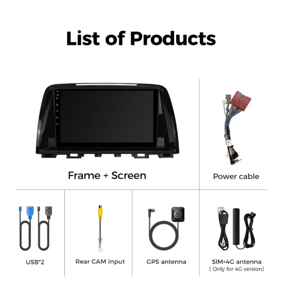 Для Mazda 6 GJ Atenza 2012 2013 2014 2015 2016 2017 Android 14 Carplay Auto Автомобильный мультимедиа Все-в-одном Автомобильный радиоприемник видеоплеер GPS