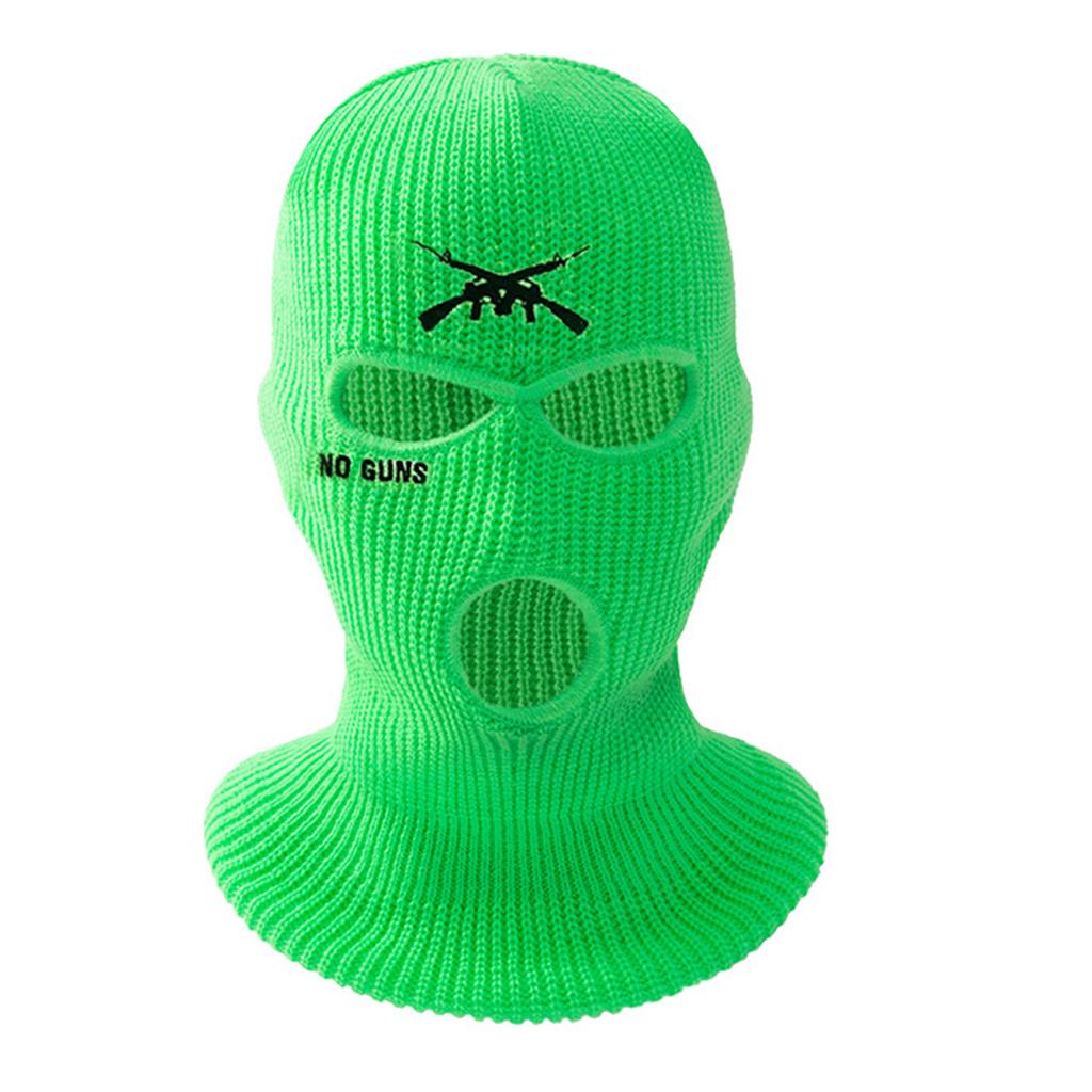 Косплей гангстерский головной убор с тремя отверстиями, ветрозащитная маска, зимняя теплая шапка для сноуборда, удобные мотоциклетные маски с вышивкой