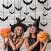 Halloween Hanging Bats Decorations Large Flying Bats with Glowing Eyes for Indoor Outdoor Tree Porch Yard Lawn Home Decor