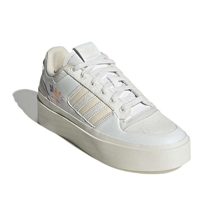 adidas Forum Bonega Женские кроссовки с цветочной вышивкой White Crystal-White Wonder-White GZ4297