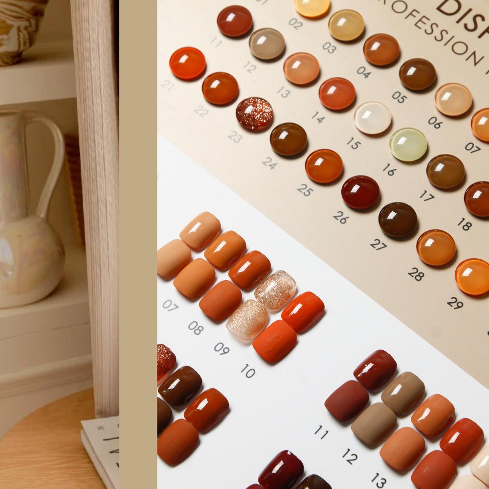 Карамельный молочный кофе с молоком, чай с молоком, кофейный лак для ногтей, клей, популярный цветной клей для ногтей, кофейный цвет, коричневый, светотерапия, нейл-арт