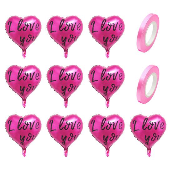 10 шт. воздушных шаров в форме сердца, 18 дюймов, алюминиевая фольга, воздушные шары в форме сердца, декор на День святого Валентина, воздушные шары для украшения свадьбы, помолвки, вечеринки