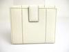 Authentic Salvatore Ferragamo Gancini White Leather Gold H/W Bifold Wallet #a562  Refurbished