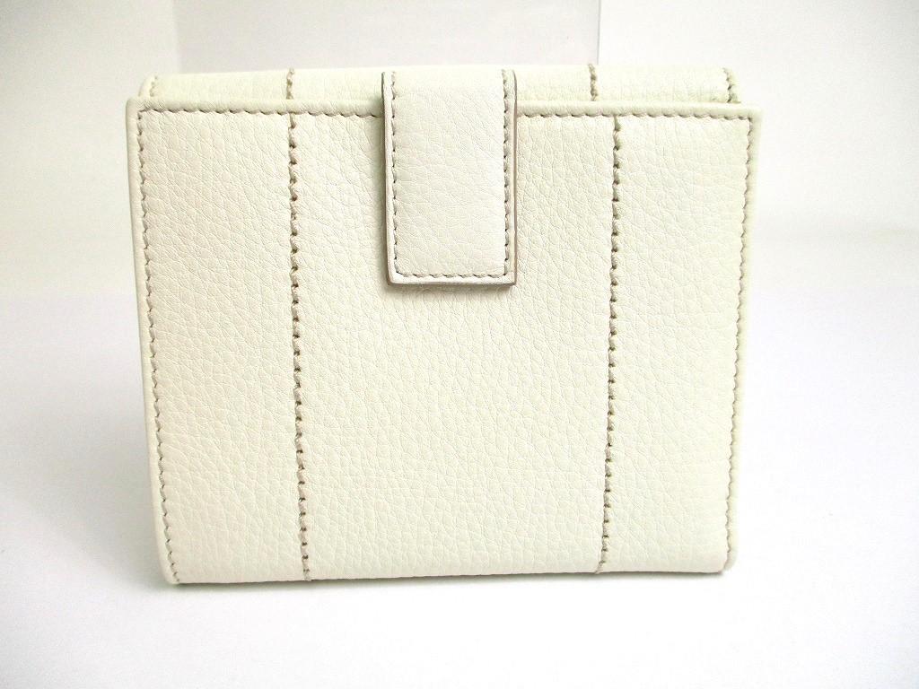 Authentic Salvatore Ferragamo Gancini White Leather Gold H/W Bifold Wallet #a562  Refurbished