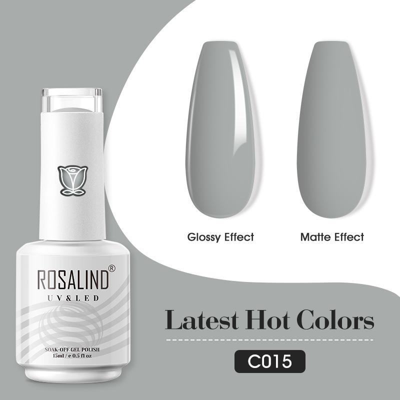 ROSALIND 15ml Shiny Stylish Gel Nail Polish Soak Off Pure Color LED/UV Lamp Nail Gel Bright For Nail Art Design 40 Colors