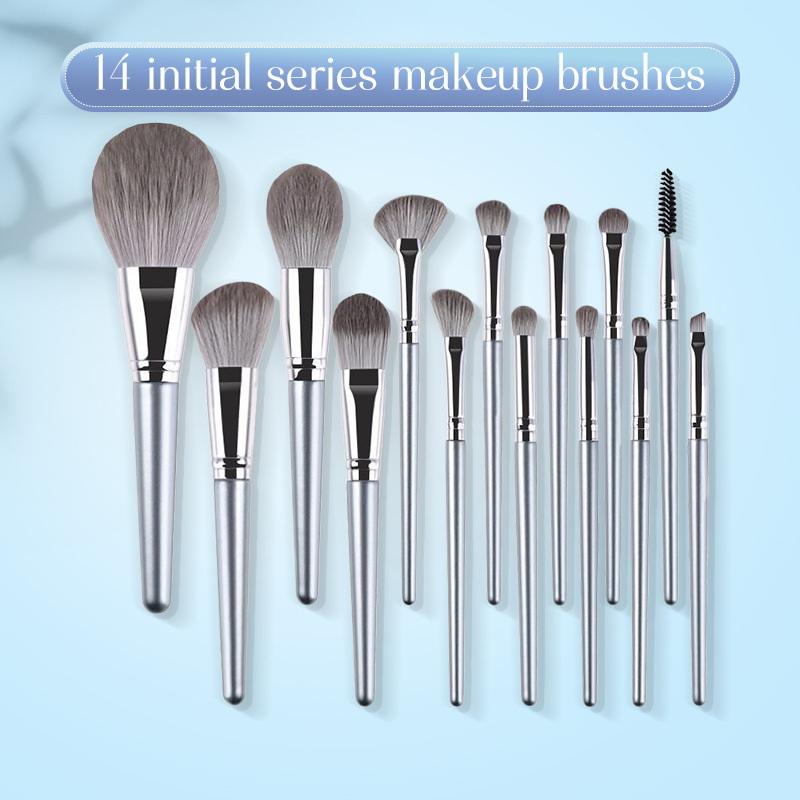 14 Piece Soft Fluffy Makeup Brush Set Premium Synthetic Bristles Eyeshadow Concealer Blush Brushes for Cosmetic Use