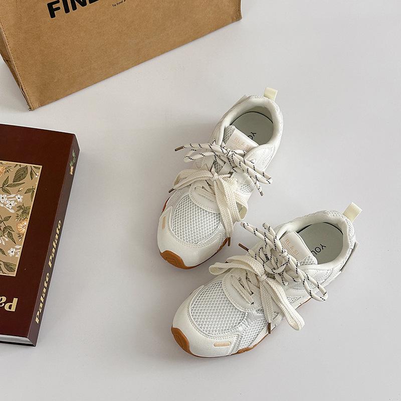 2025 новые летние ретро вставки сетка шнуровка немецкие тренировочные туфли женские спортивные на плоской подошве универсальные дышащие повседневные кеды