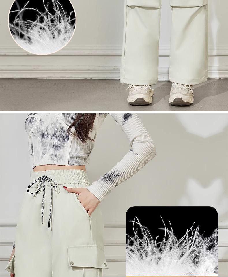 Женские хлопковые пуховые брюки на зиму 2025: Морозостойкий, Водонепроницаемый, Ветрозащитный для Экстремальной погоды -40°C