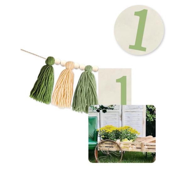 1st Birthday High Chair Banner Decoration Green Tassel Themed Birthday Party Decoration Girl Baby Shower Wall Hanging Banner