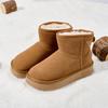 Женские большие размеры мягкая подошва увеличивающая рост зимние теплые с одним стременем из меха одна противоскользящая сноубутсы плюшевая подкладка ботильоны уличные спортивные хлопковые ботинки