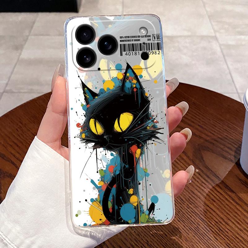 Case For iPhone 17 Air 17 Pro 17 Pro Max Aesthetic Cute Cat Astronaut Transparent Cover For iPhone 17 Air 17 Pro 17 Pro Max Capa