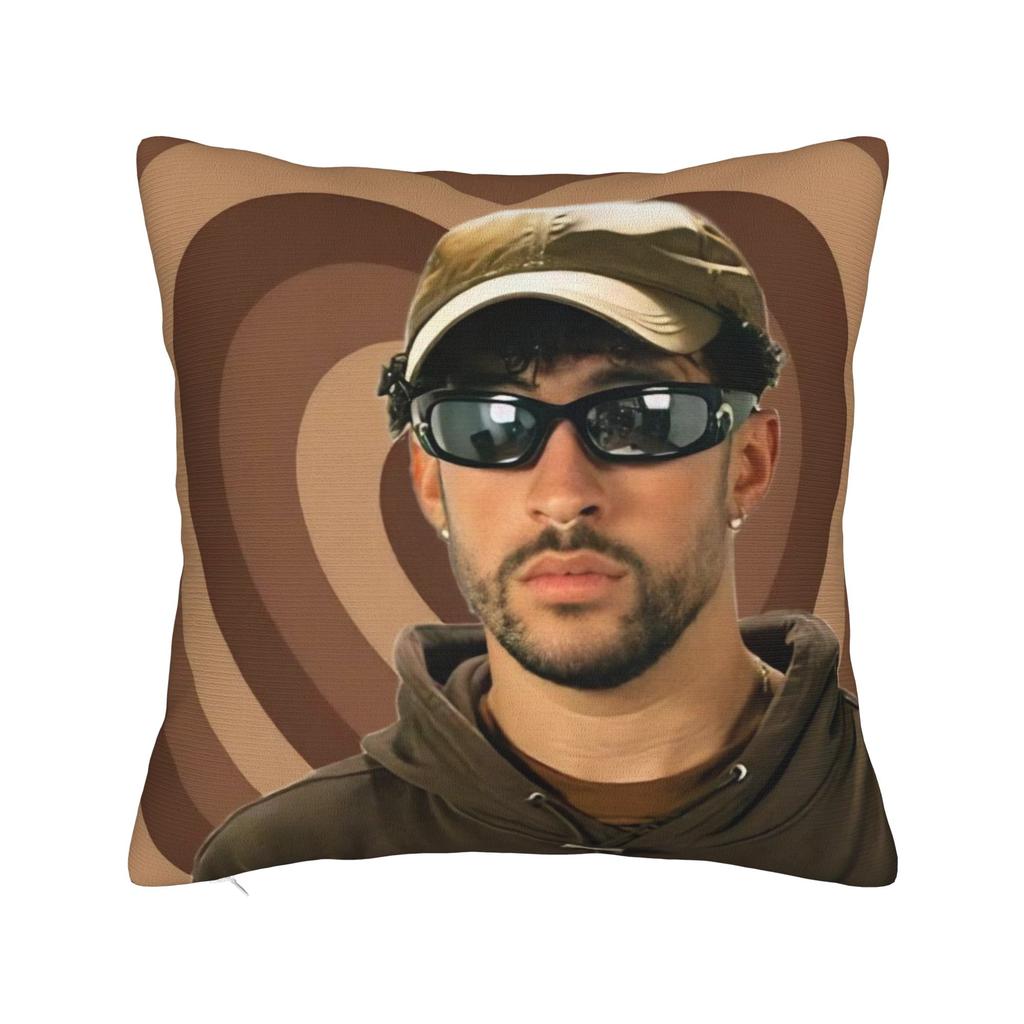 Singer Bad Bunny Pillowcase Doublesided Printing Polyester Cushion Cover Decorative  Throw Pillow Case Cover Home