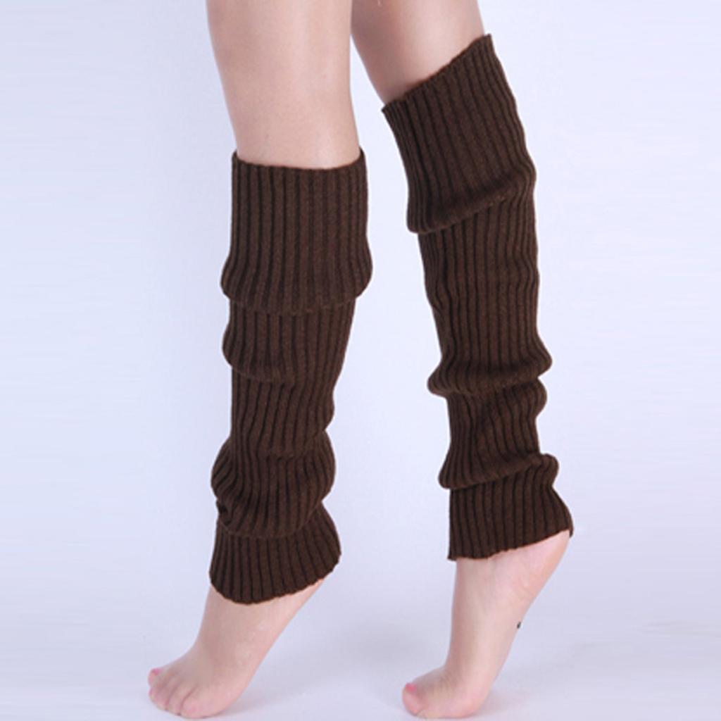 Classic Knitted Leg Warmers Ribbed Knit Knee High Leg Warmers Women's Stockings and Hosiery