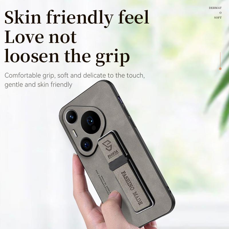 Чехол из искусственной кожи из овчины для Huawei Pura 70 Pro P60 P50 P40 P30 Lite P20 Y7A Y9S Y8P Y6P P Smart 2021 Honor 100 90 80, чехол с кронштейном для телефона