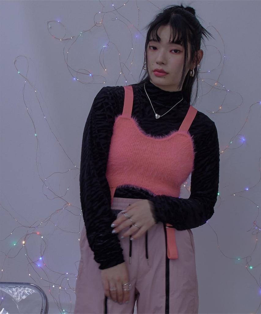 Miette Вязаный Подвязочный Пояс Дизайн Мохнатый Бюстье Свободный Розовый (RCXX0801) Женский, Размер,