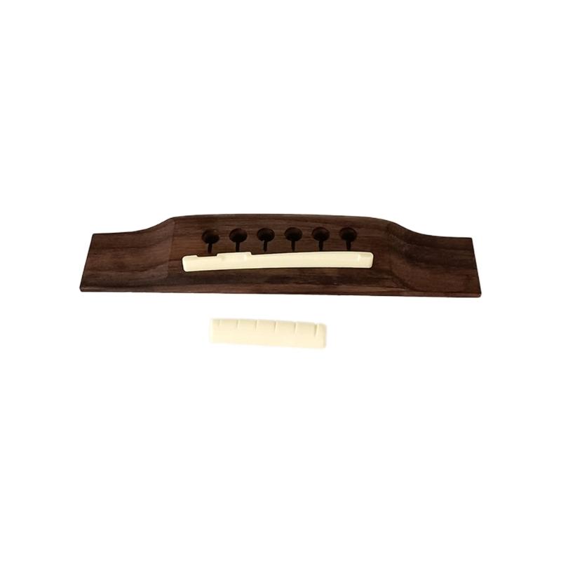 Rosewood Saddles Through Guitar Bridge Acoustic Guitar Wood Rosewood Bridge Pin Saddles Nut Guitar Replacement Part