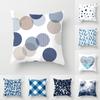 New Blue Geometric Peach Leather Velvet Pillow Case Home Fabric Sofa Pillow Cushion Cover