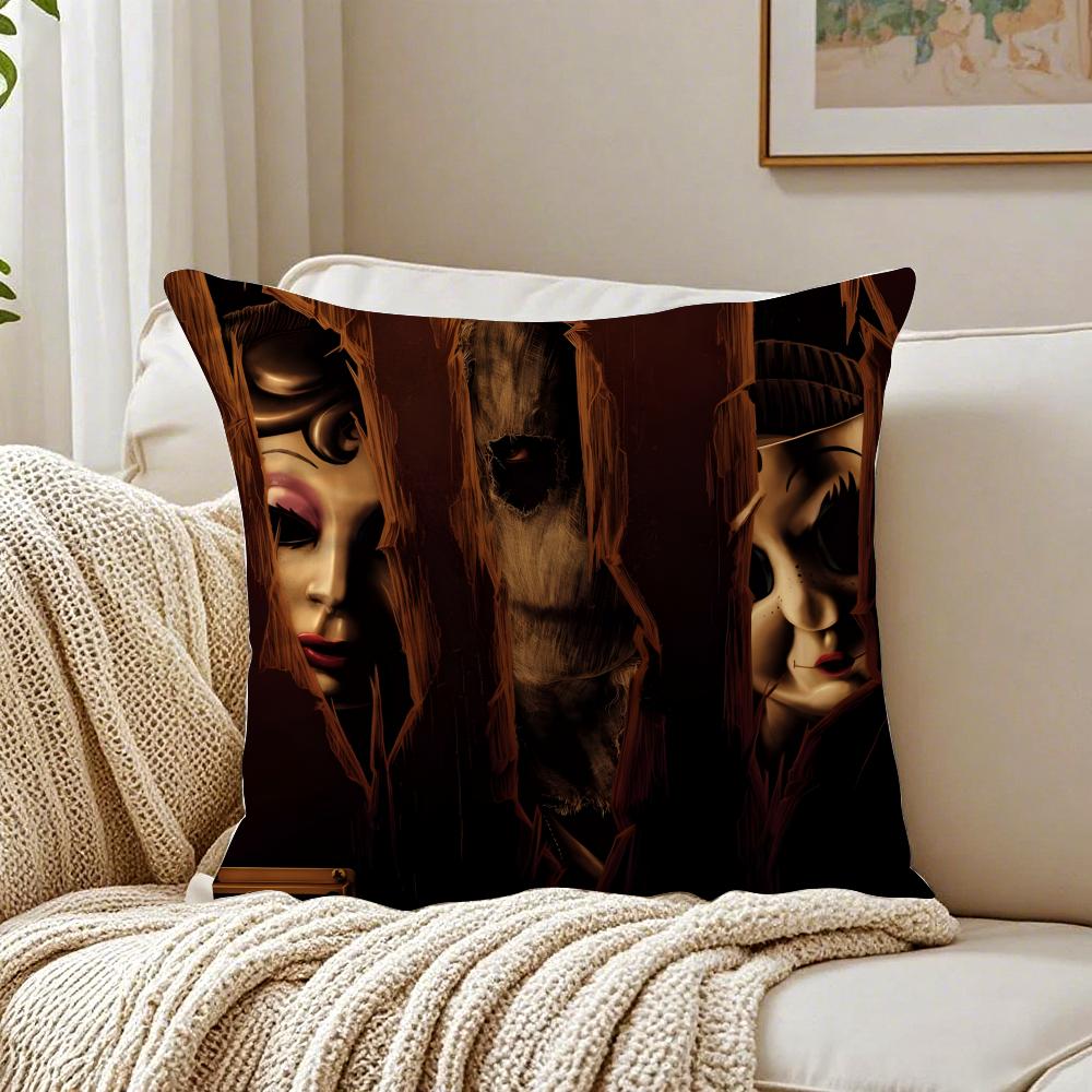 Horrorful and dark suspenseful TThe strangers movie Cushion Cover Pillowcase Antidustmite living Room Sofa Decor Cushion Room