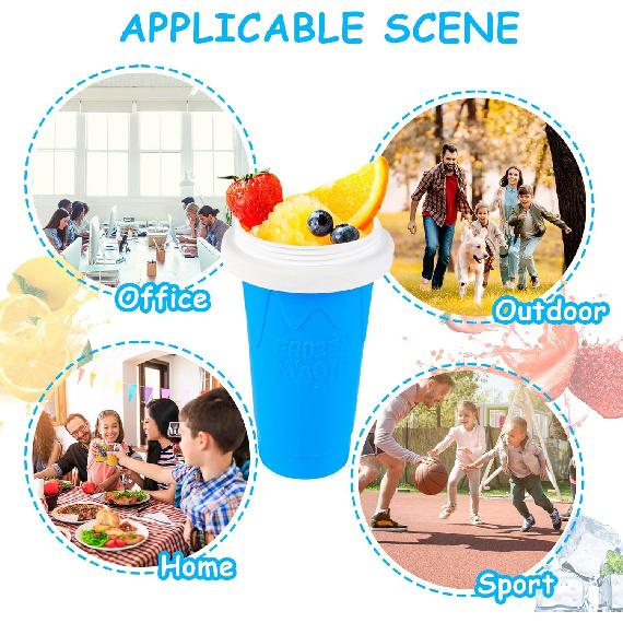 Slushie Maker Cup - TIK TOK Quick Frozen Magic Cup, Portable Double Layers Cool Slushee Maker For MilkShake,Juice,Ice Cream Make & More, Super Fun