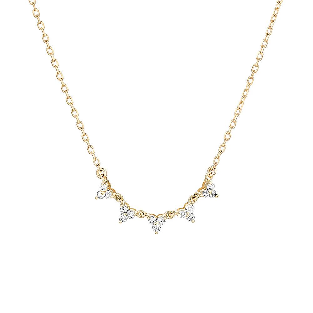 Серебряное ожерелье с подвеской в виде треугольного циркония S925, подвеска в виде ключицы, цепочка на ключицу премиум-класса с бриллиантами в стиле «Темперамент»