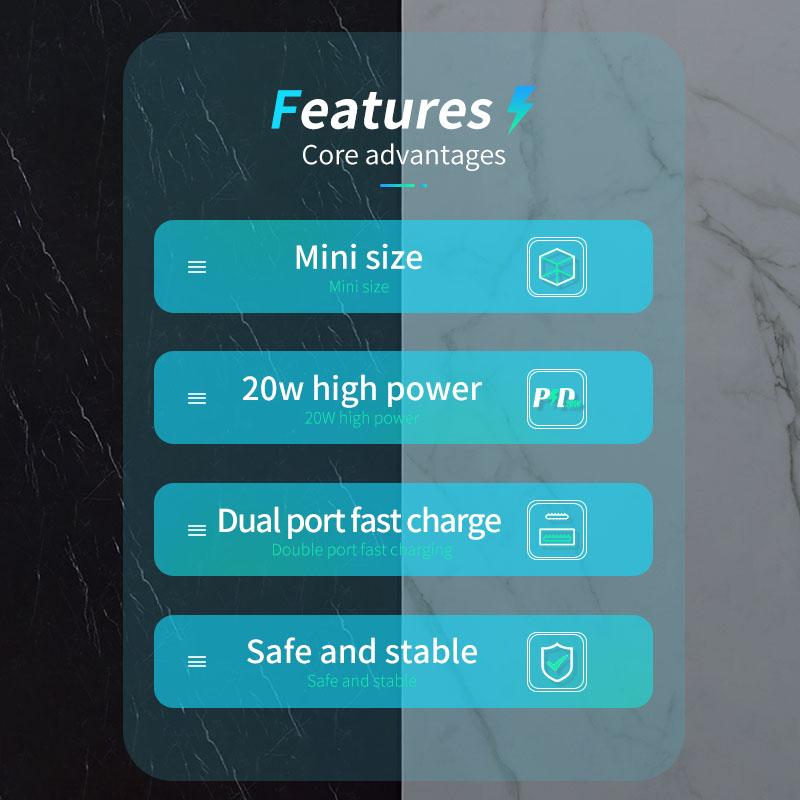 20 Вт GaN PD USB C зарядное устройство для iPhone 15 14 13 12 Pro Max mini SE Phone QC 3.0 PD 3.0 USB Type C быстрая зарядка для iPad Air