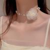 Romantic Choker Flower Pearl Necklace Female Collar Chain Flower Necklace