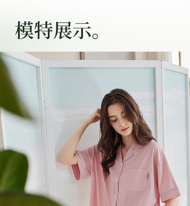 Xuanliang 2026 new women's summer sleepwear, thin cotton short sleeved pants, casual simple plus size home suit set