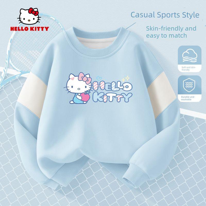 Hellokitty Girls' Sweatshirt, Spring and Autumn Style, Pink Children's Top, Early Spring Children's Clothing, Girls' Long-Sleeved Base Shirt