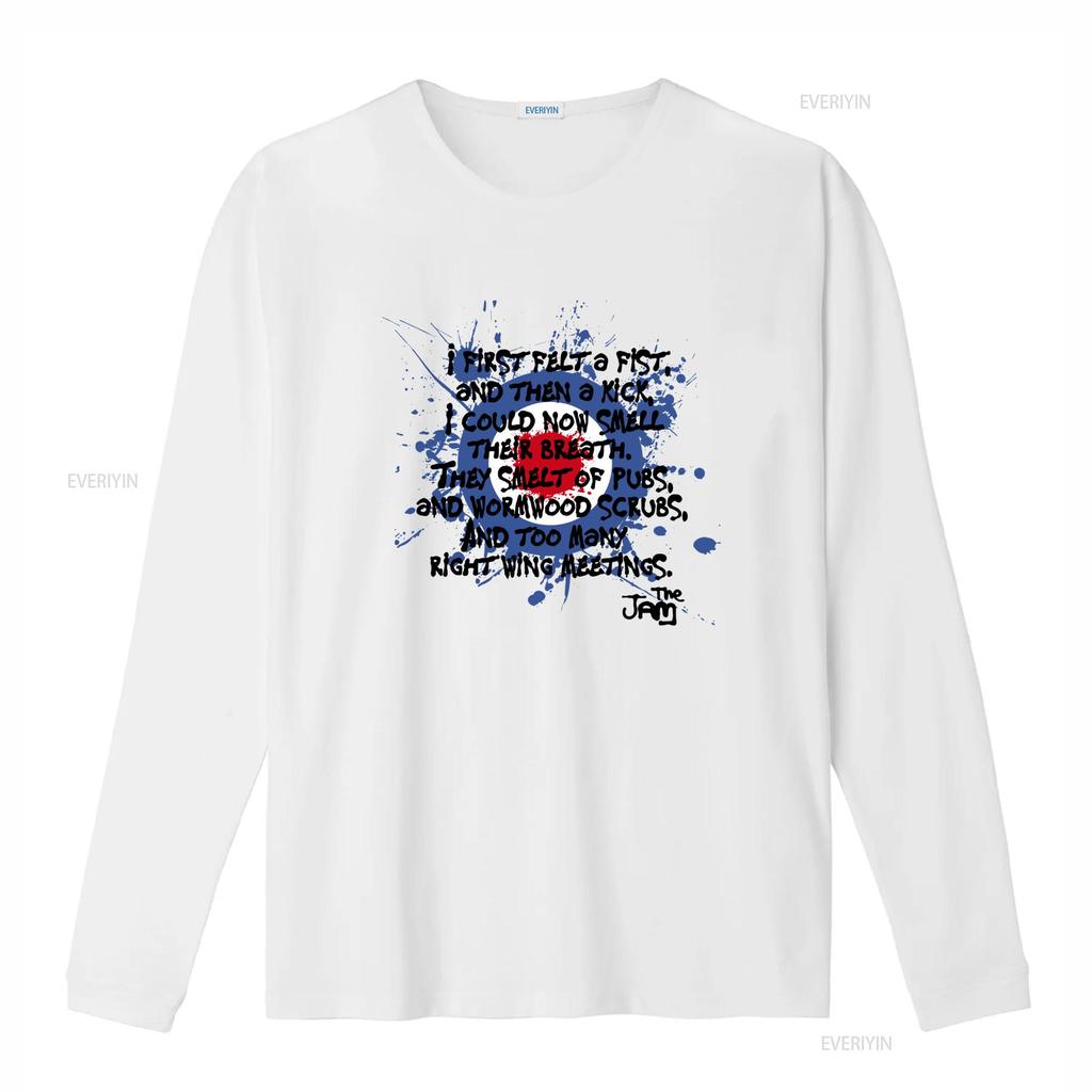 Unisexs The Jam Paul Weller Mod T Shirt Vintage 70s80s Inspired Band With Tube Station Graffiti Print Song Lyrics White Vintage