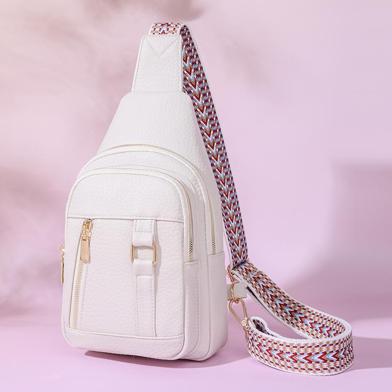 Женская нагрудная сумка Кожаная сумка через плечо Красочные лямки Женская сумка на плечо