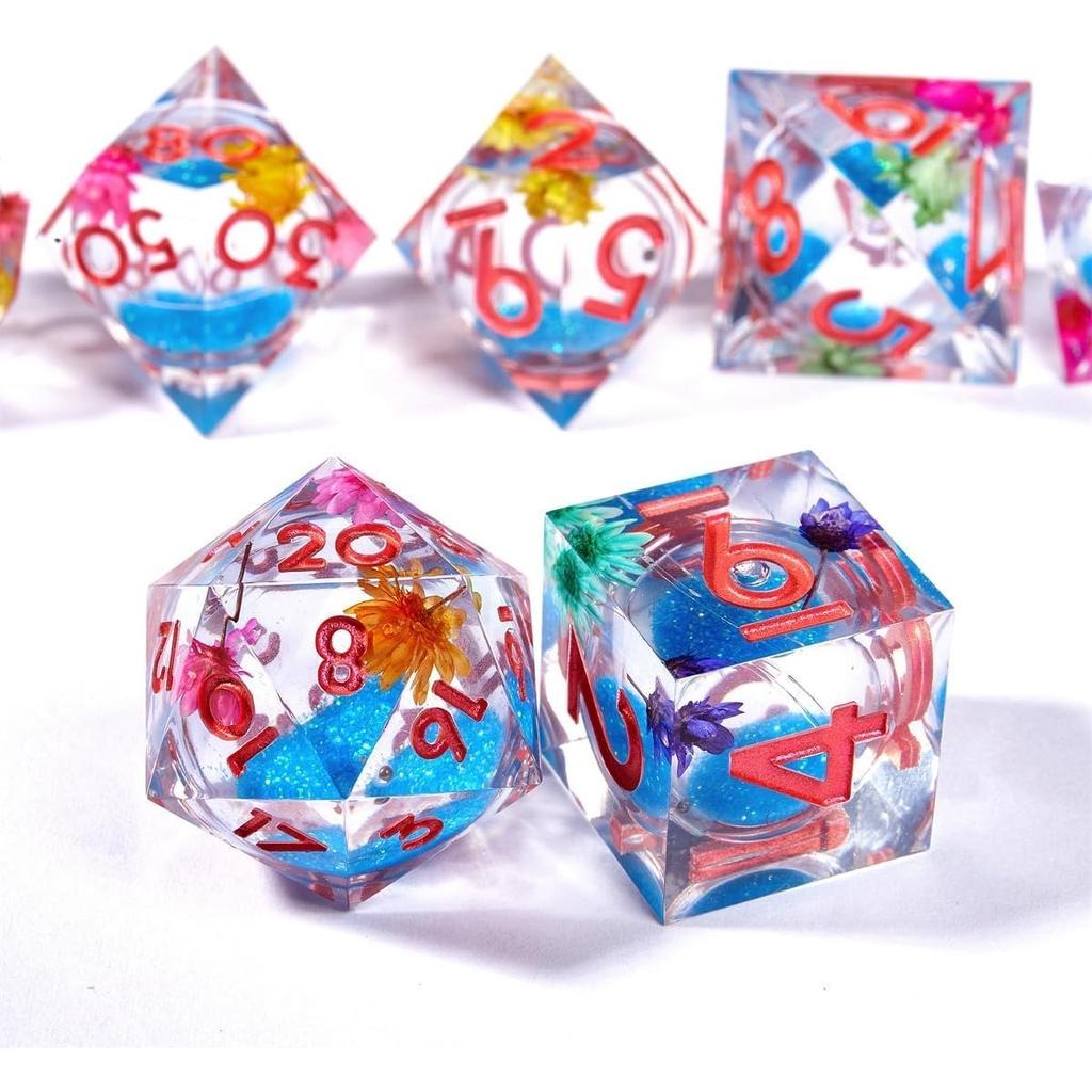 Набор игральных костей из смолы Светящийся песок, многогранные игральные кости Дракон и Подземелье, ролевая игра в стиле панк RPG Explorer MTG Pioneer Game Набор игральных костей DND