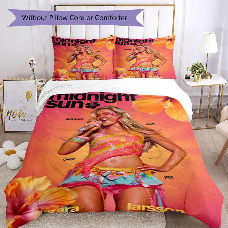 3pcs Zara Larsson Bedding Set Duvet Cover Closure Includes 1 Duvet Cover & 2 Pillowcases, Soft and Comfortable for All Seasons.