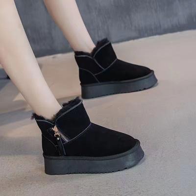 Модные зимние массивные сноубутсы для женщин, водонепроницаемые ботильоны на флисовой подкладке, плюшевая теплая женская обувь, нескользящие, тренд 2025, обувь