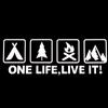 Car Reflective Sticker Universal Car Motorcycle Body One Life Live It English Decal Car Window Camping Pattern Reflective Decal