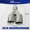 Exhaust Tip Car modify  Double Outlet Exhaust Pipe Nozzle Decoration Stainless tail Pipes Muffler